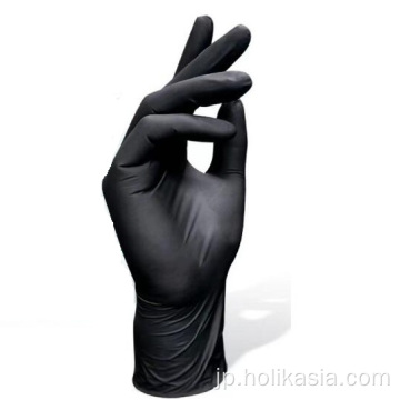 9インチ使い捨ての黒い工業用ニトリル手袋